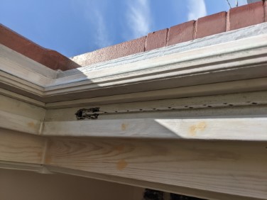 closeup of historic window trim